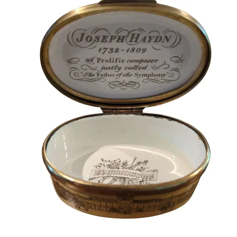 Halcyon Days Enamel Box Joseph Haydn Ltd Ed # 418 Great Composer Trinket Pill